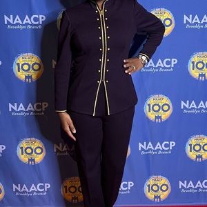 Purple and Gold St. John Pants Suit